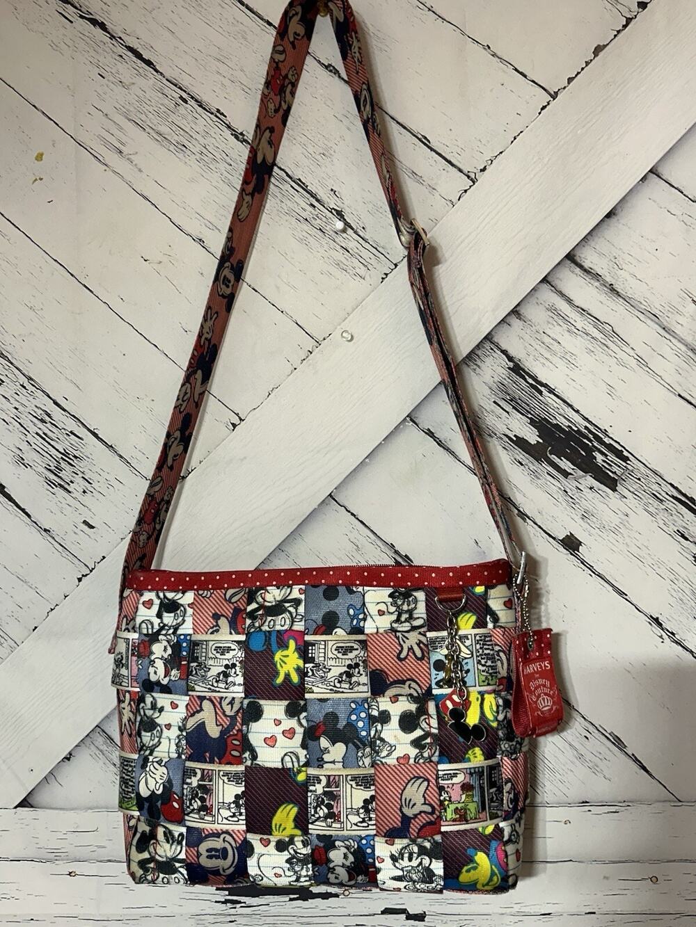 Vintage Harvey Disney Seatbelt Bag Comic Strip Red Polka Dot Crossbody 14x10